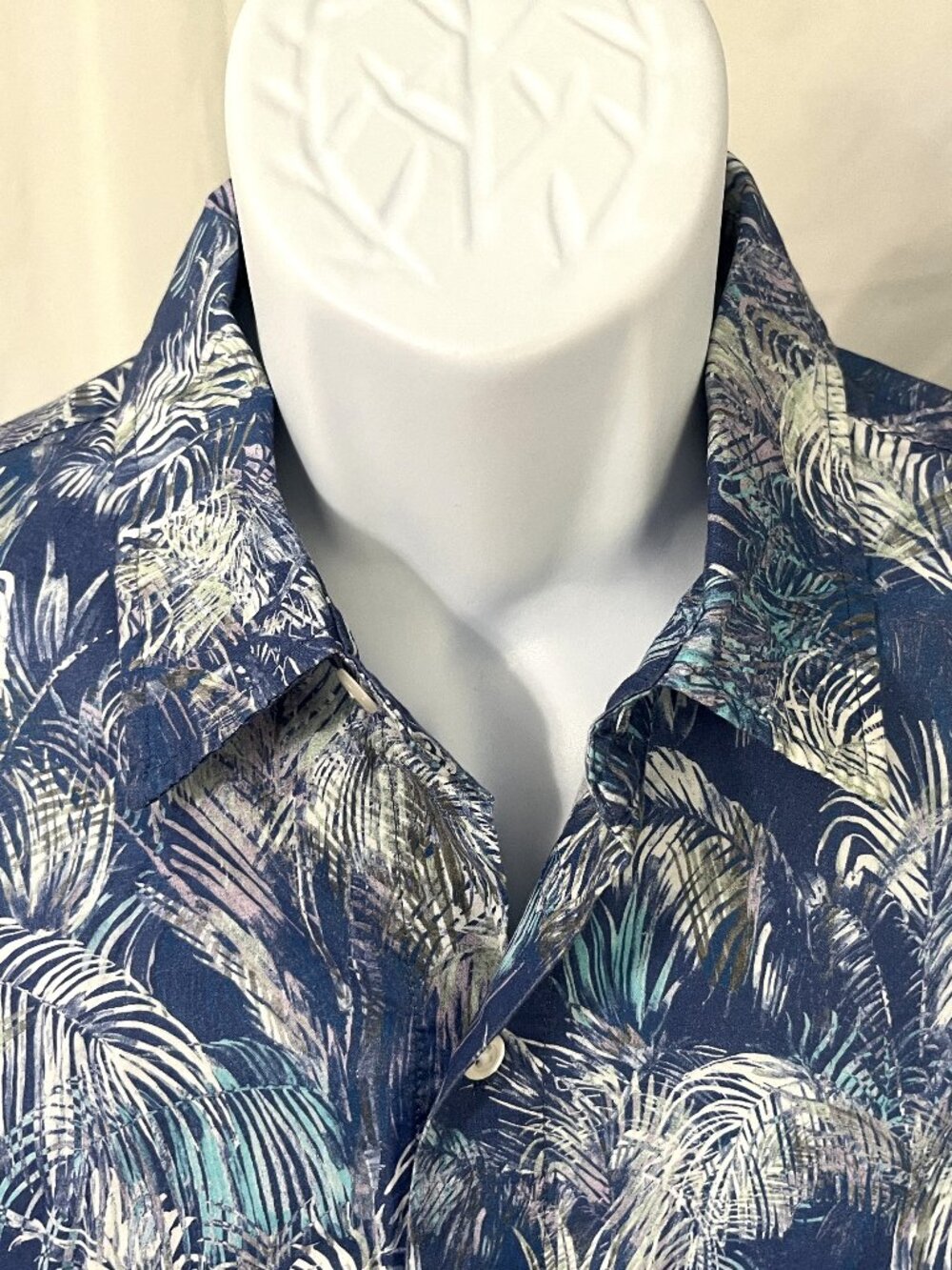 🌺 Bonobos Men’s Blue Lavender Teal Athletic Fit Hawaiian S/S Shirt M Short 🌊